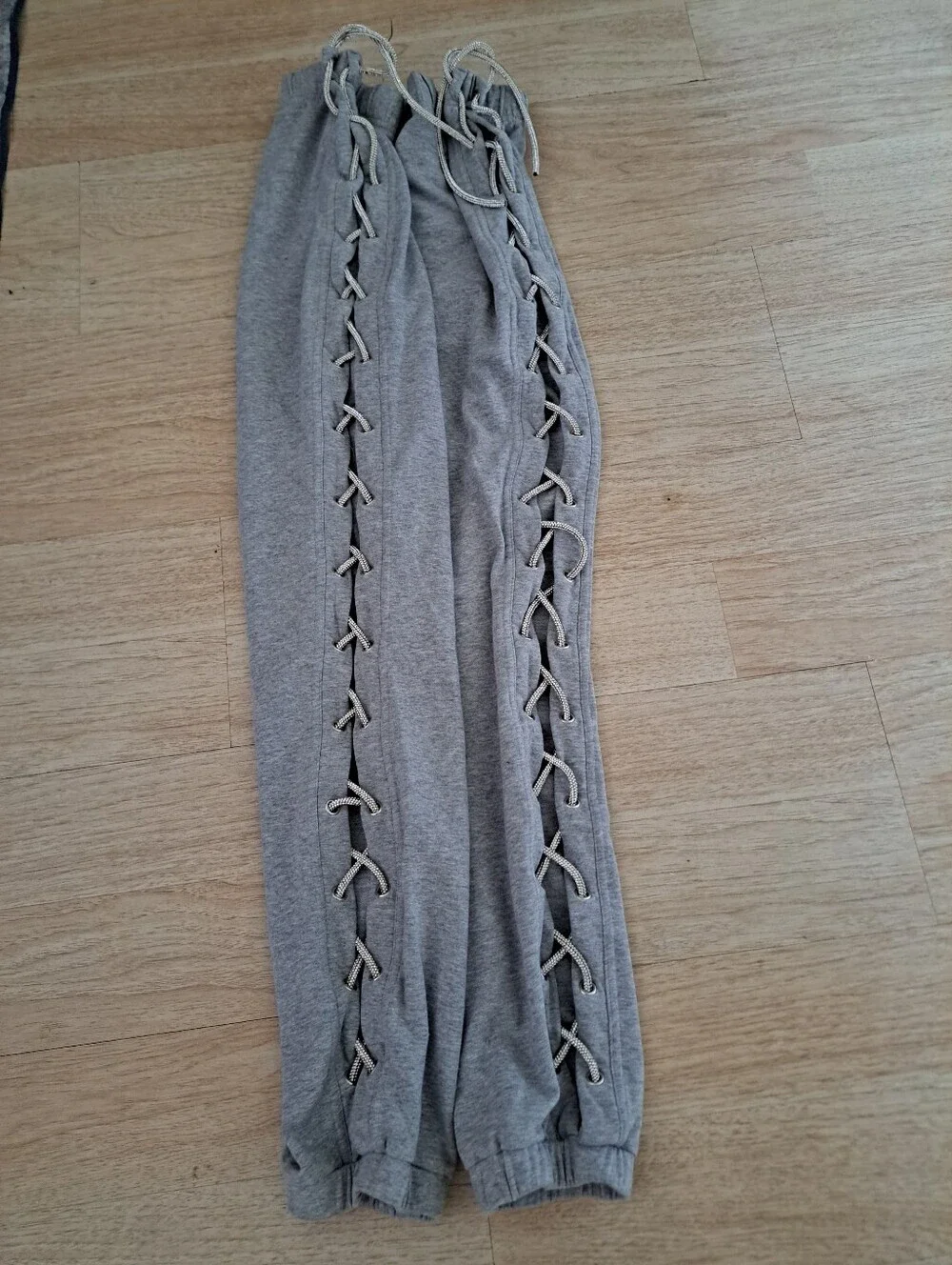LABIJOU Grey Lace-Up Side Sweatpants - Picture 3 of 8